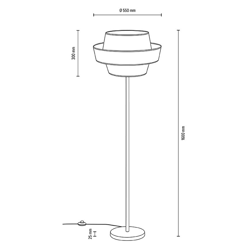 Spot-Light 12330104 - Golvlampa PRETO GOLD 1xE27/60W/230V