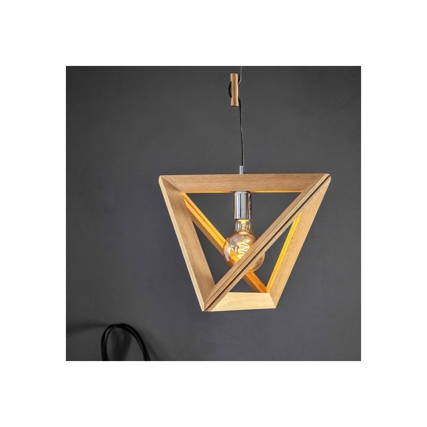 Spot-Light 1271174 - Ljuskrona med snöre TRIGONON 1xE27/60W/230V matt ek