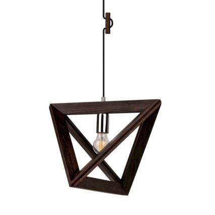 Ljuskrona med snöre TRIGONON 1xE27/60W/230V björk - FSC-certifierad