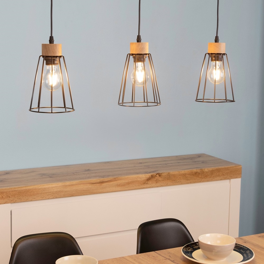 Spot-Light - Ljusskrona med upphängningsrem  ORAZIO 3xE27/60W/230V ek