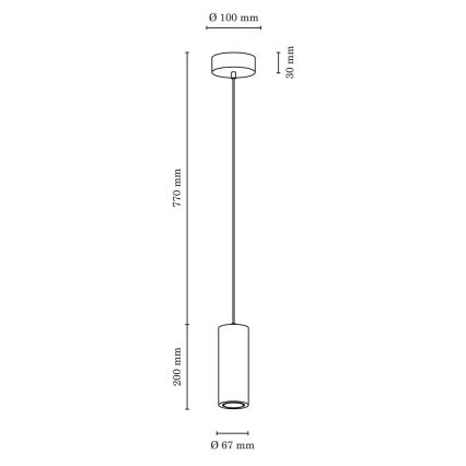 LED Ljuskrona med snöre PIPE 1xGU10/5W/230V matt ek - FSC-certifierad