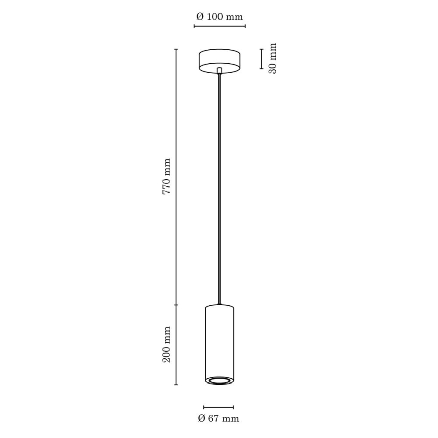 LED Ljuskrona med snöre PIPE 1xGU10/5W/230V matt ek - FSC-certifierad