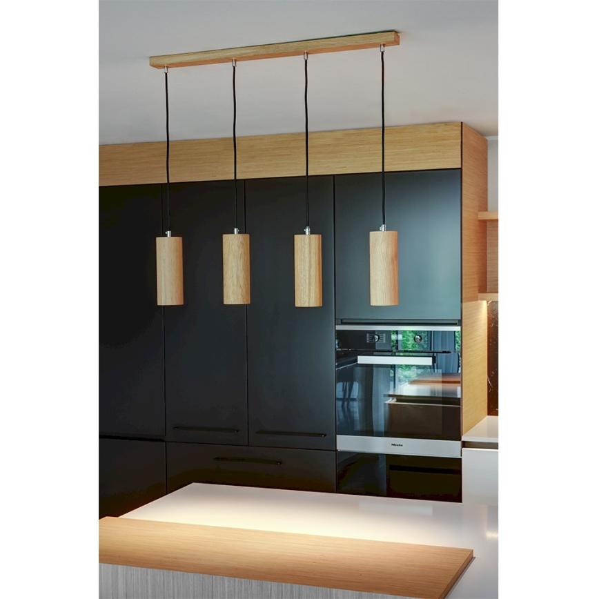 Spot-Light 1551474 - LED Ljuskrona med snöre PIPE 4xGU10/5W/230V matt ek
