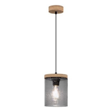 Ljuskrona med snöre MONSUN 1xE27/60W/230V furu - FSC-certifierad