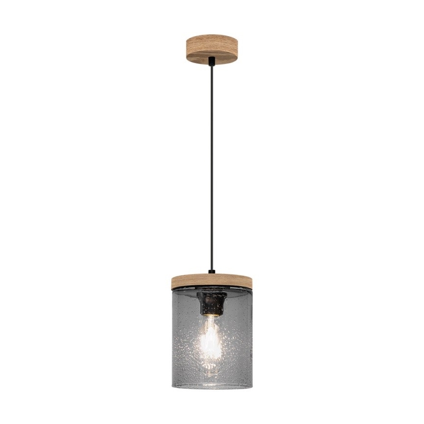 Ljuskrona med snöre MONSUN 1xE27/60W/230V furu - FSC-certifierad
