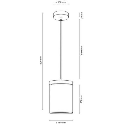 Ljuskrona med snöre MONSUN 1xE27/60W/230V furu - FSC-certifierad