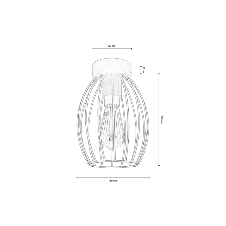 Taklampa GUNNAR 1xE27/60W/230V ek