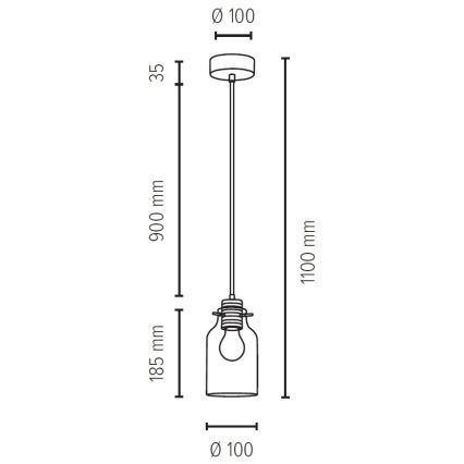 Taklampa på kabel ALESSANDRO 1xE27/60W/230V ek