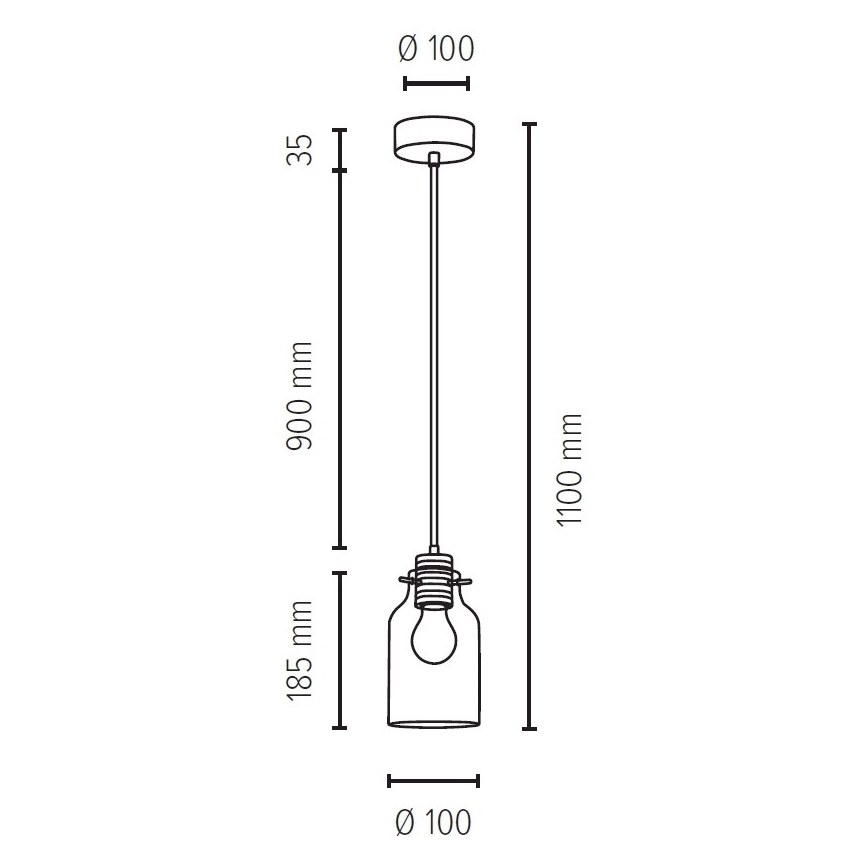 Taklampa på kabel ALESSANDRO 1xE27/60W/230V ek