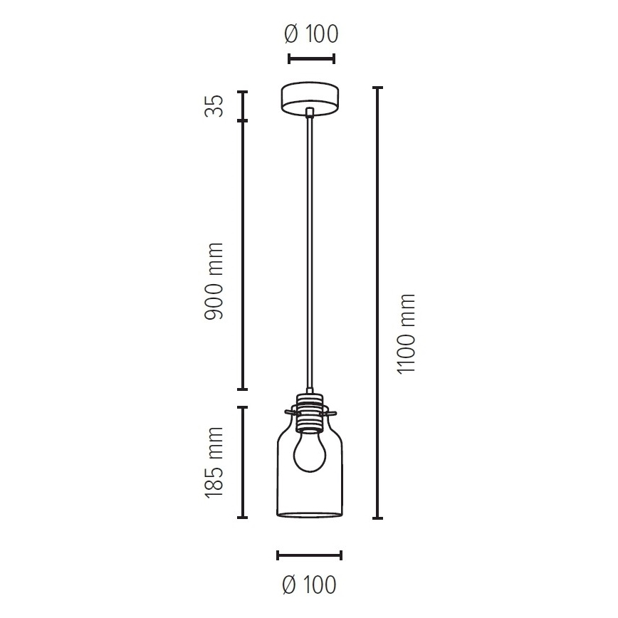 Taklampa på kabel ALESSANDRO 1xE27/60W/230V bok