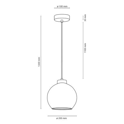 Taklampa på kabel LAGUNA 1xE27/60W/230V ek