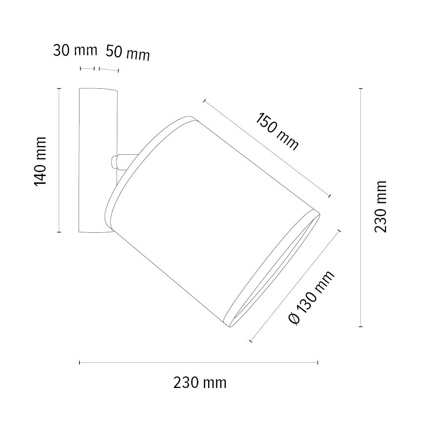 Väggspot BENITA 1xE27/25W/230V brun/ek