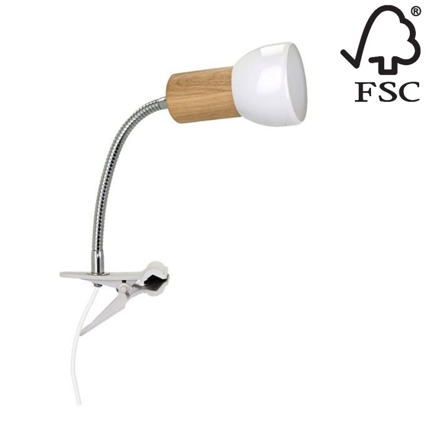 Spot-Light 2224174WF - lampa med klämma SVENDA 1xE27/60W/230V - FSC-certifierad
