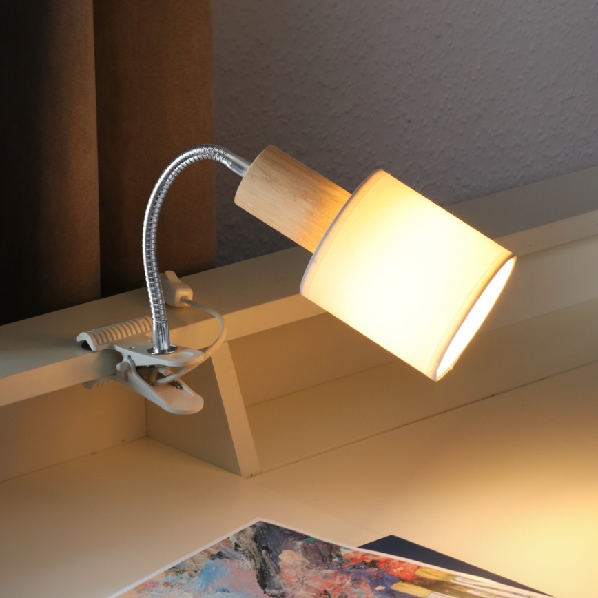 Spot-Light 2236174WF - lampa med klämma trädHem 1xE27/25W/230V