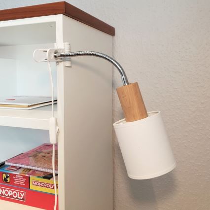 Spot-Light 2236174WF - lampa med klämma trädHem 1xE27/25W/230V