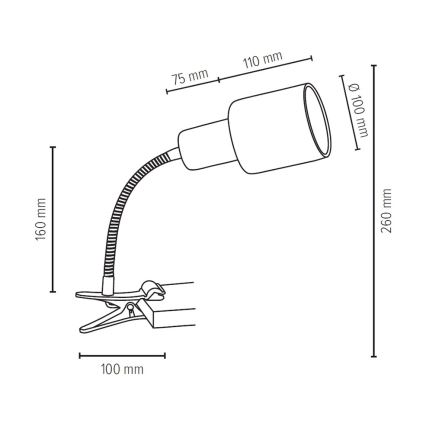 Spot-Light 2236174WF - lampa med klämma trädHem 1xE27/25W/230V