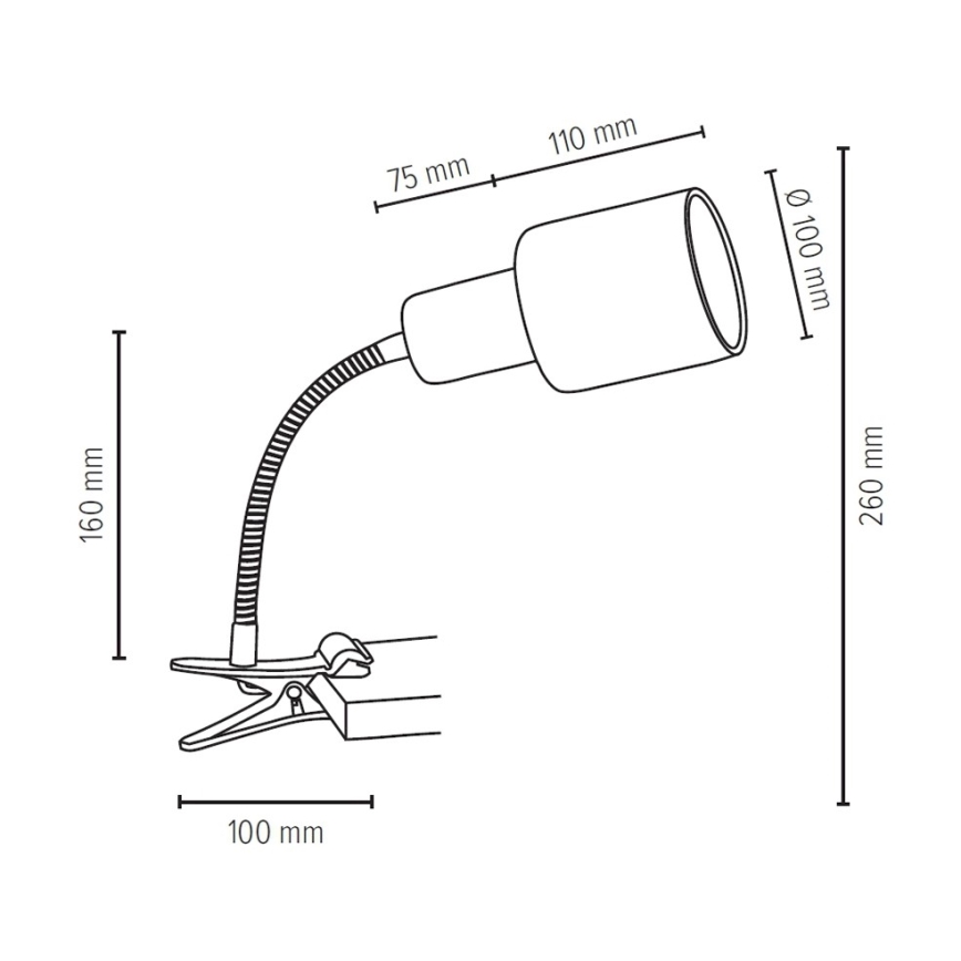 Spot-Light 2236174WF - lampa med klämma trädHem 1xE27/25W/230V