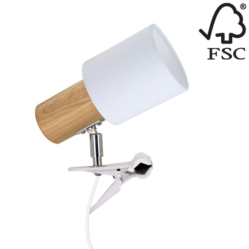 Spot-Light 2236174WK - lampa med klämma trädHem 1xE27/25W/230V