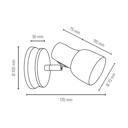 Väggspotlight SVANTJE 1xE14/40W/230V - FSC-certifierad