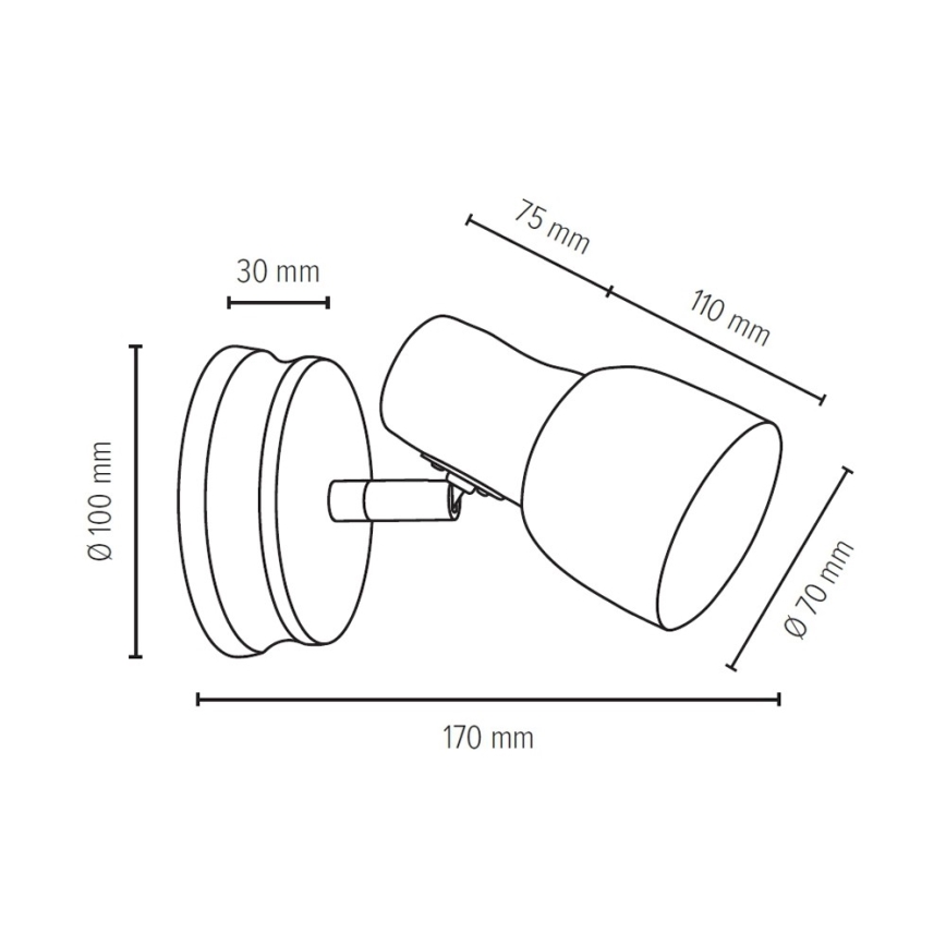 Väggspotlight SVANTJE 1xE14/40W/230V - FSC-certifierad