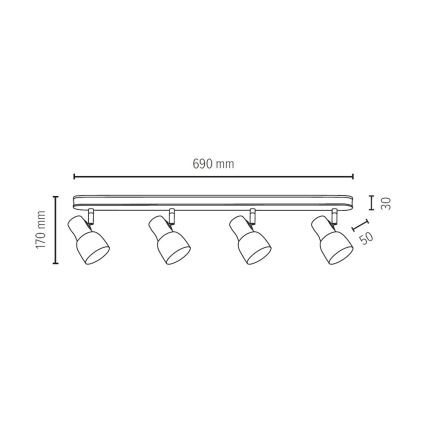 Spot-Light 2239460 - Spotlight SVANTJE 4xE14/40W/230V