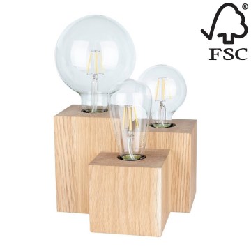 Spot-Light 2276374 - Bordslampa VINCENT 3xE27/15W/230V - FSC-certifierad