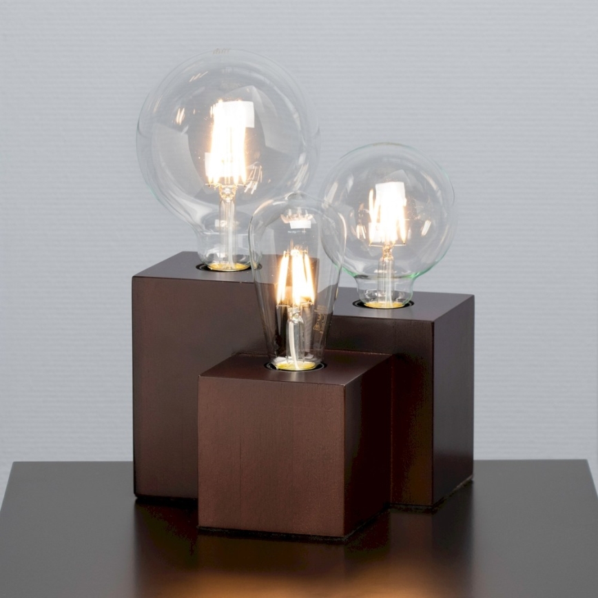 Bordslampa VINCENT 3xE27/15W/230V - FSC-certifierad