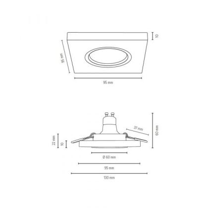 LED infälld belysning VITAR 1xGU10/5W/230V CRI 90 ek – FSC certifierade