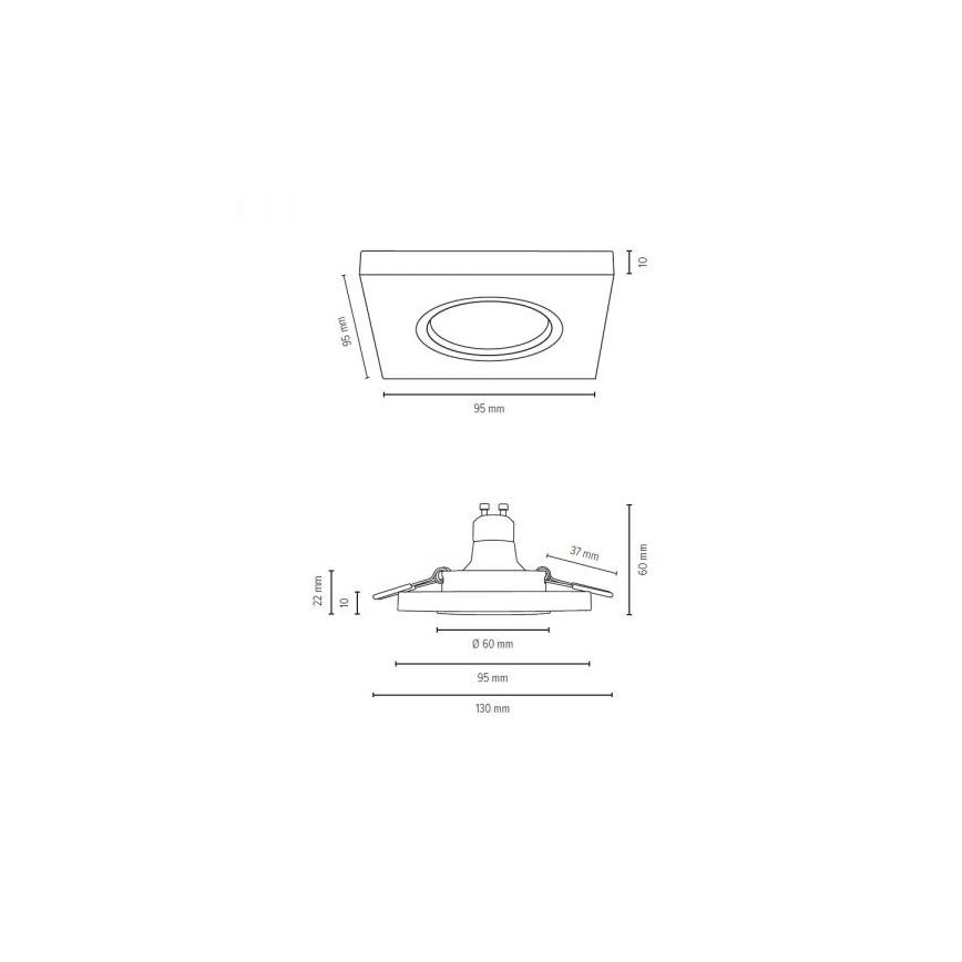 LED infälld belysning VITAR 1xGU10/5W/230V CRI 90 ek – FSC certifierade