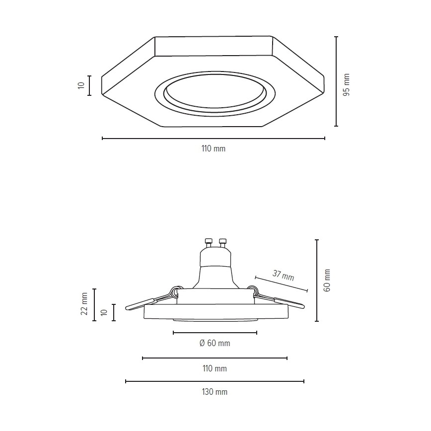 LED infälld belysning VITAR 1xGU10/5W/230V CRI 90 bok – FSC certifierade