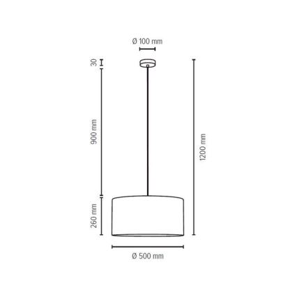 Ljuskrona med snöre SCARLETT 1xE27/60W/230V - FSC-certifierad