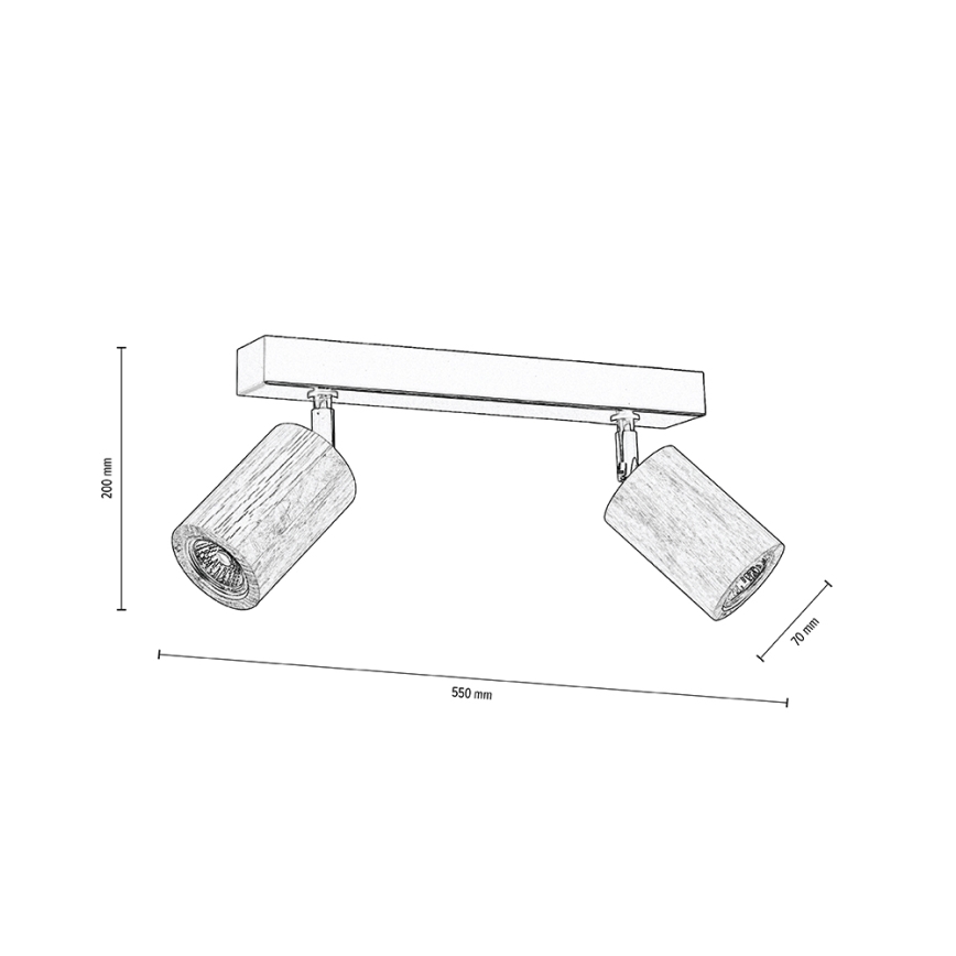 LED Tak spotlight MATTI 2xGU10/5W/230V ek - FSC-certifierad