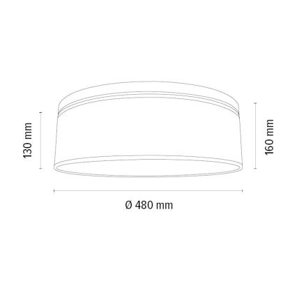 Taklampa BENITA 2xE27/25W/230V diameter 48 cm grädde/ek – FSC certifierade