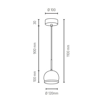 LED Ljuskrona med snöre  BALL WOOD 1xGU10/5W/230V matt ek - FSC-certifierad