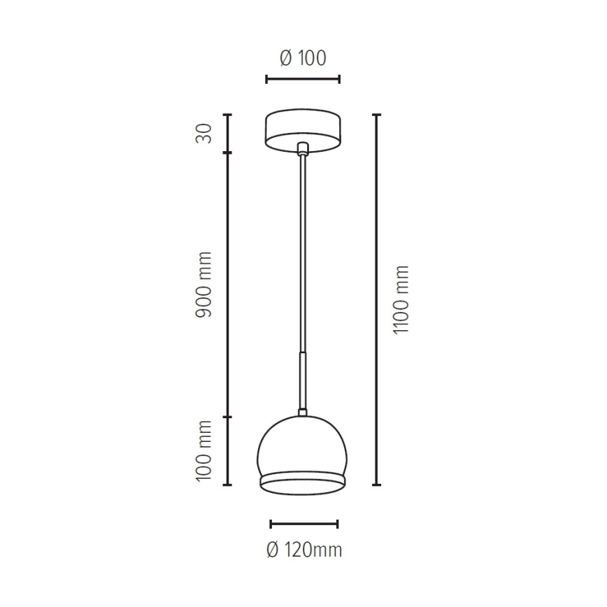 LED ljuskrona med textilsladd BALL WOOD 1xGU10/5W/230V matt ek