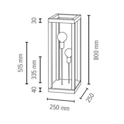 Golvlampa KAGO 2xE27/60W/230V matt ek - FSC-certifierad