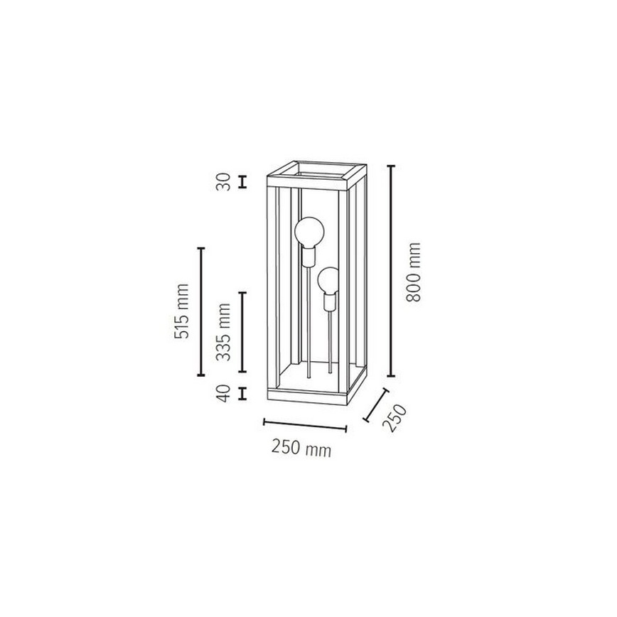 Golvlampa KAGO 2xE27/60W/230V matt ek - FSC-certifierad