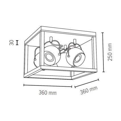 Spot-Light 5224474 - LED Takbelysning ROY 4xGU10/5W/230V matt ek - FSC-certifierad