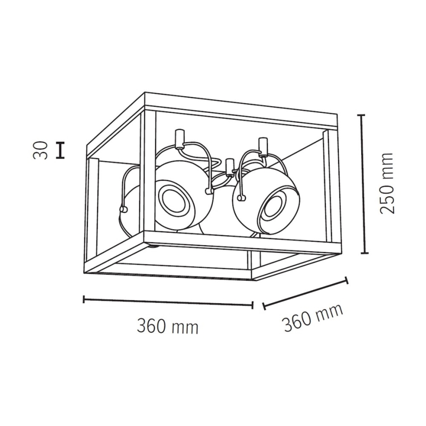 Spot-Light 5224474 - LED Takbelysning ROY 4xGU10/5W/230V matt ek - FSC-certifierad