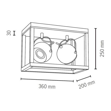 LED Takbelysning ROY 2xGU10/5W/230V matt ek - FSC-certifierad