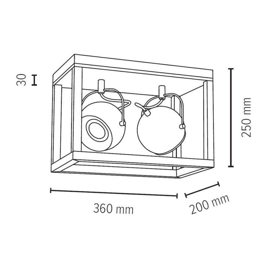 LED Takbelysning ROY 2xGU10/5W/230V matt ek - FSC-certifierad