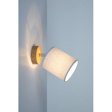 Väggspotlight APRILLIA 1xE27/25W/230V grå ek