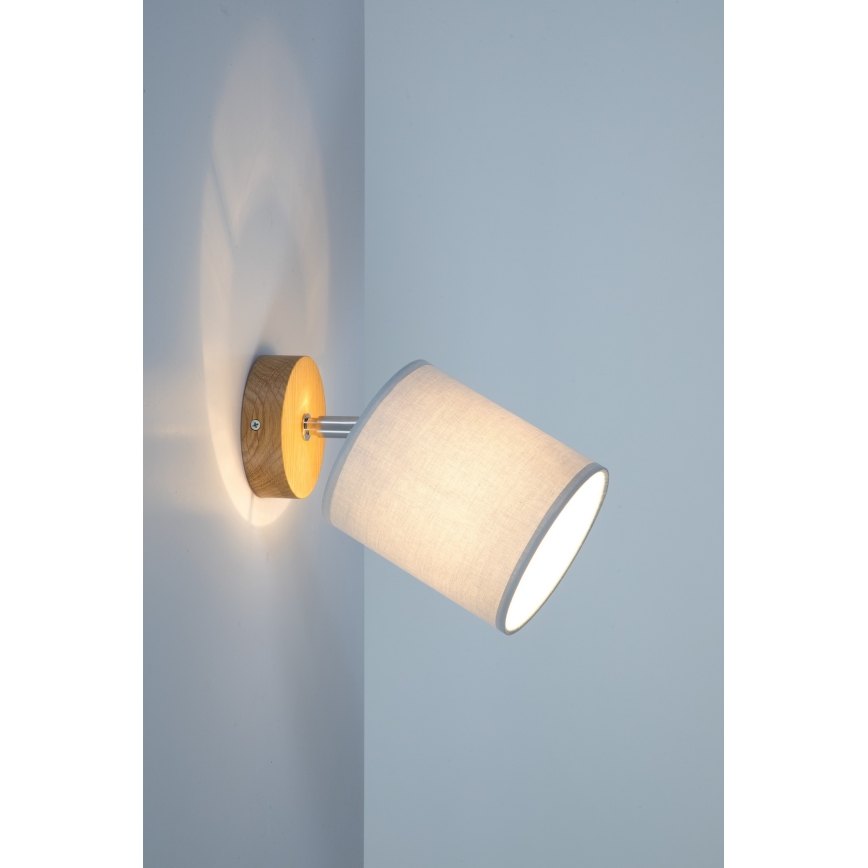 Väggspotlight APRILLIA 1xE27/25W/230V grå ek