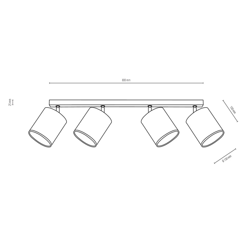 Spot-Light 56745474 - Spotlight APRILLIA 4xE27/25W/230V ek grå