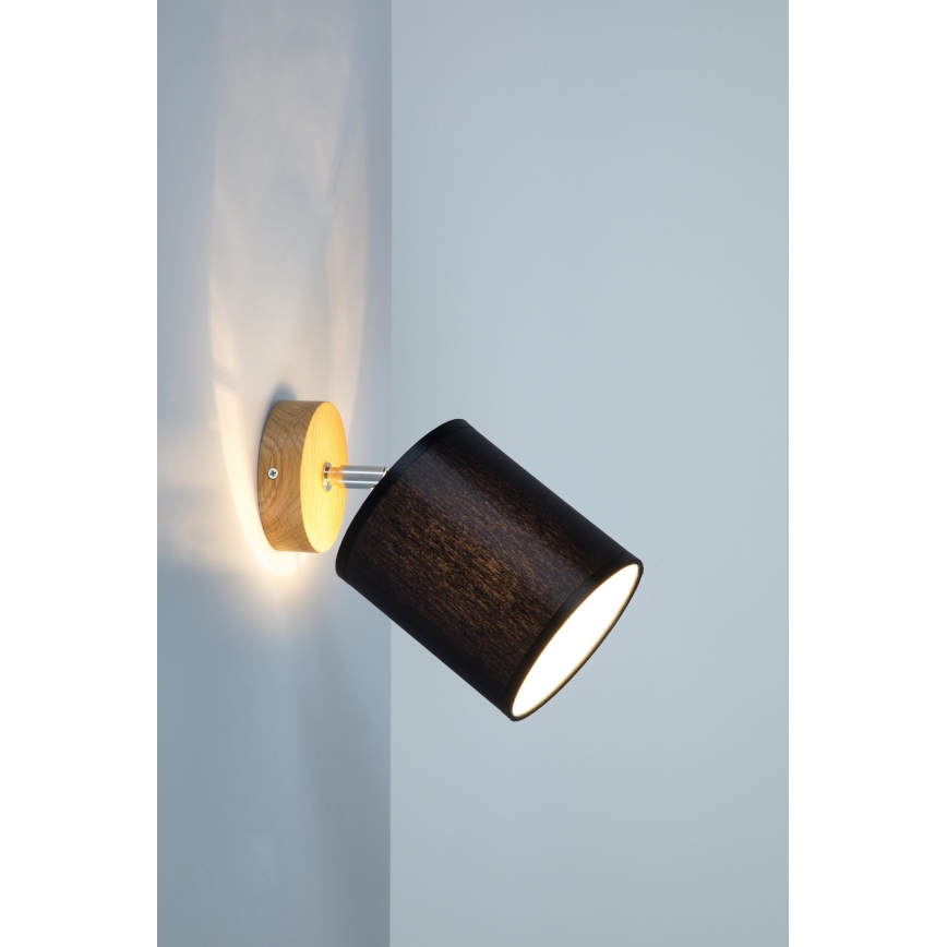 Väggspotlight APRILLIA 1xE27/25W/230V ek svart - FSC-certifierad