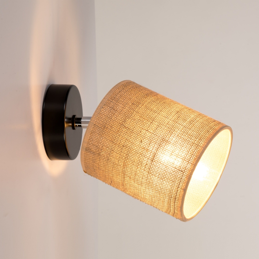 Väggspotlight JUTE 1xE27/25W/230V - FSC-certifierad