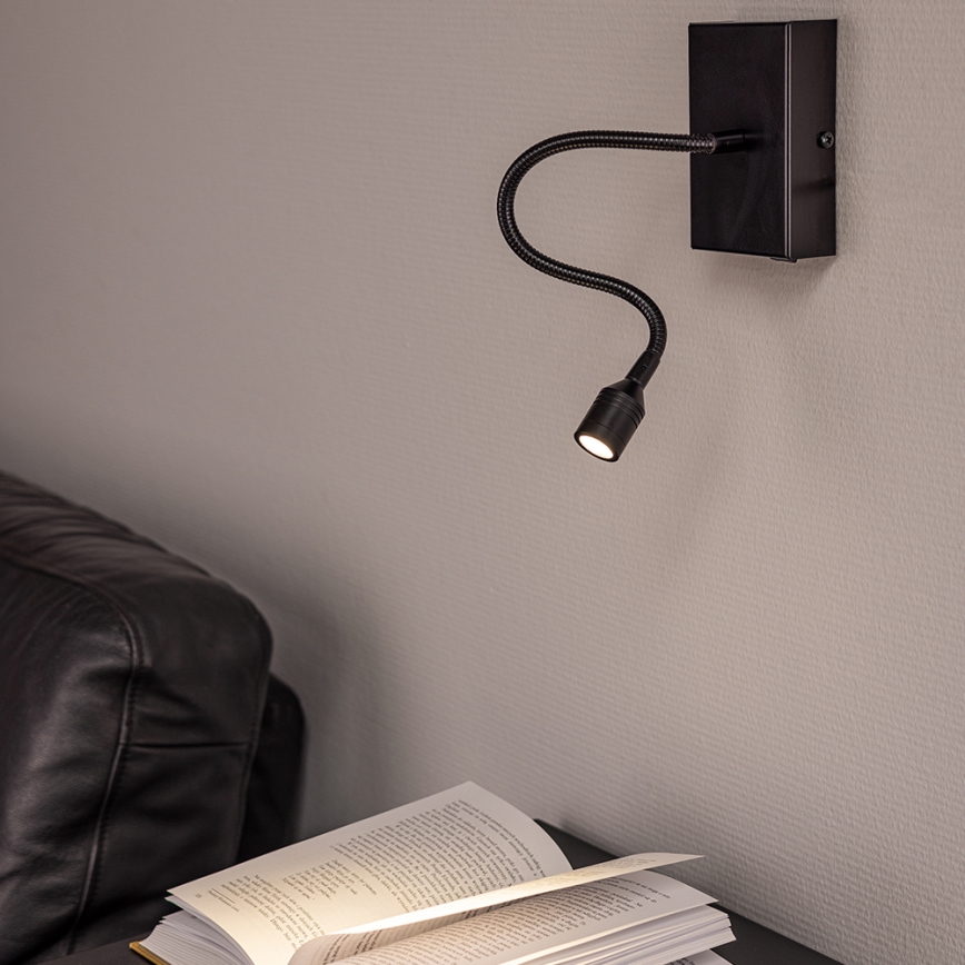LED väggbelysning LECTOR LED/2,5W/230V svart