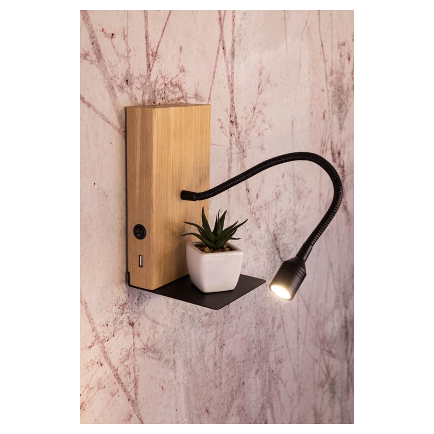 LED väggbelysning LECTOR LED/2,5W/230V USB ek