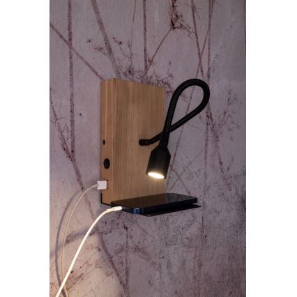 LED väggbelysning LECTOR LED/2,5W/230V USB ek