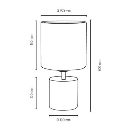 Bordslampa STRONG ROUND 1xE27/25W/230V betong - FSC-certifierad